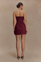 Andy Faux Suede Mini Dress - Wine