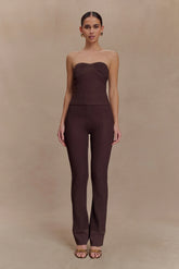 Elodie Ribbed Knit Pants - Chocolate