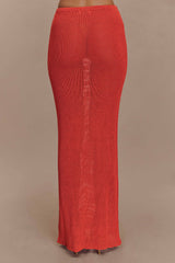 Reagan Knit Maxi Skirt - Orange