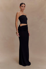 Jasiel Strapless Knit Maxi Dress - Black