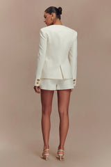 Asia Mixed Button Blazer - Ivory