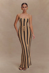 Shepherd Crochet Halter Maxi Dress - Gold/Black