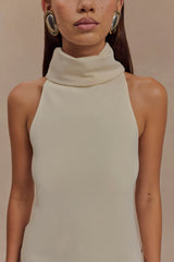 Birdie High Neck Sleeveless Top - Ivory