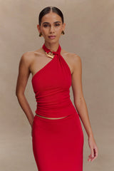 Mariposa Slinky Halter Top - Red