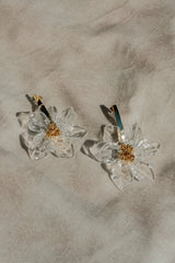Naomi Acrylic Flower Earring - Gold