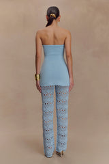 Trena Crochet Knit Pants - Sky Blue