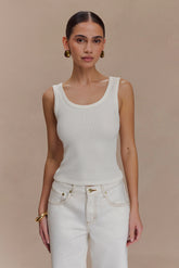 Maeva Scoop Tank Top - Ivory