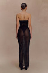 Aoife Strapless Mesh Bodysuit - Black