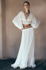 Carlie Chiffon Maxi Skirt - Ivory