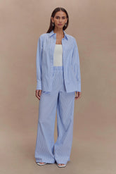 Hansen Oversized Shirt - Blue Pinstripe