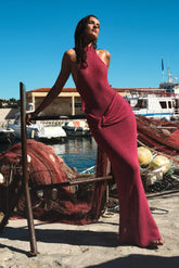 Reece Halter Knit Maxi Dress - Dragonfruit