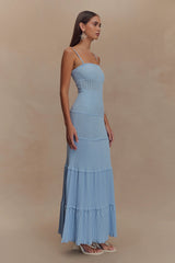 Finley Pointelle Knit Maxi Dress - Cornflower Blue