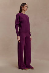 Lauren Knit Trouser - Plum