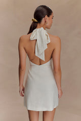 Anya Linen Halter Mini Dress - Oat Marle