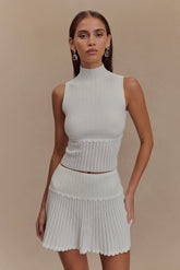 Indy Pointelle Knit Top - Ivory