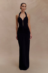 Vivianne Low Neck Maxi Dress - Black