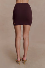 Brock Knit Cut Out Mini Skirt - Dark Chocolate
