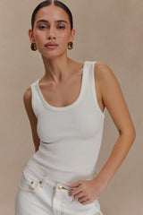 Maeva Scoop Tank Top - Ivory