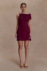 Daisie Chiffon Mini Dress - Wine