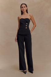 Lindie Straight Leg Suiting Pants - Black