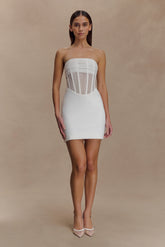 Palmer Mesh Corset Mini Dress - Ivory