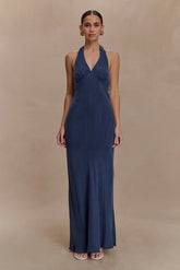 Louisiana Halter Maxi Dress - Navy