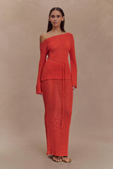 Reagan Knit Maxi Skirt - Orange