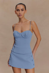 Jaime Spaghetti Strap Suiting Top - Ocean Blue