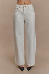 Mannon Mid Rise Denim Jeans - White