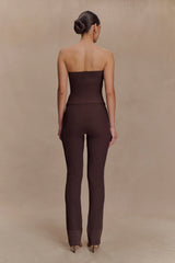 Elodie Ribbed Knit Pants - Chocolate