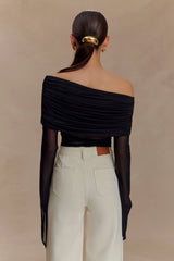Dahlia One Shoulder Top - Black