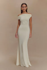 Kinsley Slinky Maxi Dress With Hardware - Ivory