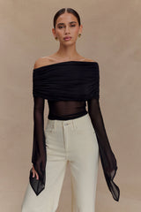 Dahlia One Shoulder Top - Black