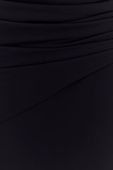 Giulia Chiffon Draped Maxi Dress - Black