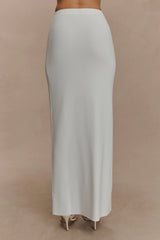 Francisca Mid Rise Knit Maxi Skirt - White