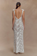 Cornelia Floral Sheer Maxi Dress - Ivory