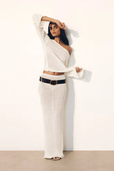 Reagan Knit Maxi Skirt - White