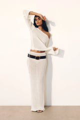 Reagan Knit Maxi Skirt - White