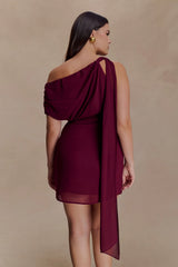 Daisie Chiffon Mini Dress - Wine