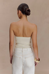 Elodie Strapless Cupped Knit Top - Ivory