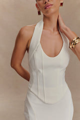 Meadow Corset Halter Top - White