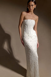 Gemma Strapless Embellished Maxi Dress - Ivory