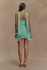 Caprice Halter Knit Mini Dress - Lagoon