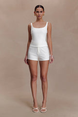 Blanca Stretch Crepe Shorts - White