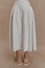 Mae A-Line Midi Skirt - White
