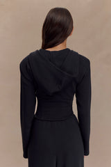 Quinn Zip Up Hoodie - Black