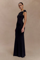 Kinsley Slinky Maxi Dress With Hardware - Black