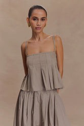 Mae Cotton Top - Pebble Brown