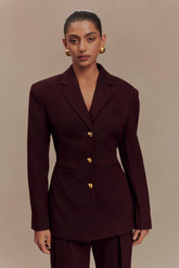 Bellamy Cinched Blazer - Mahogany