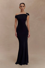 Kinsley Slinky Maxi Dress With Hardware - Black